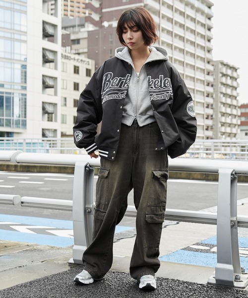 WEGO（ウィゴー）の「WEGO/パテッドワッペンスタジャン（スタジャン・メンズ・ホワイト/ネイビー/ブラック系その他/ブラック・MEDIUM/LARGE）」の9枚目の写真