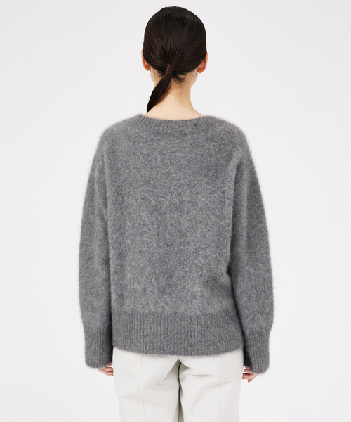 qualite（カリテ）の「ラクーンフォックスVネックニット（ニット/セーター・レディース・グレー/ダークグリーン・フリー）」の7枚目の写真