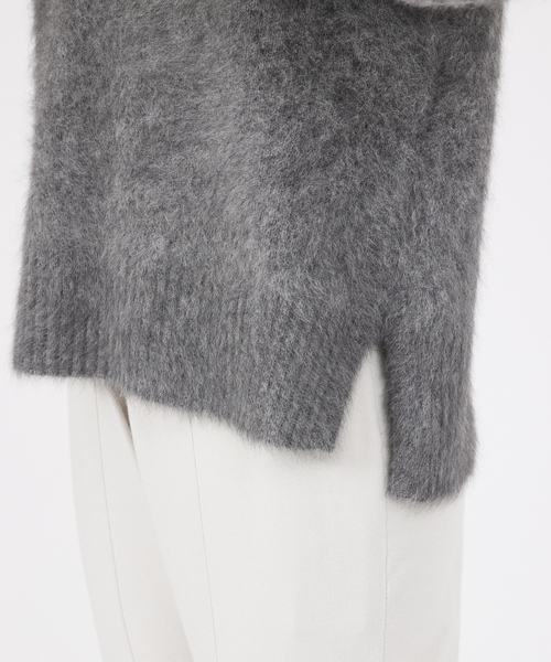 qualite（カリテ）の「ラクーンフォックスVネックニット（ニット/セーター・レディース・グレー/ダークグリーン・フリー）」の10枚目の写真