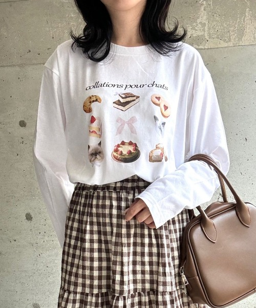 セール】フレンチガーリーロングTシャツ（Tシャツ/カットソー