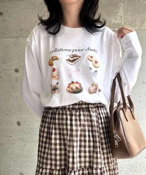 フレンチガーリーロングTシャツ（Tシャツ/カットソー）｜cuorequal