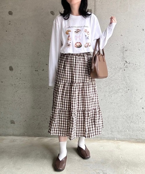 tシャツ フレンチロングＴシャツ レディース セール】フレンチガーリーロングTシャツ（Tシャツ/カットソー