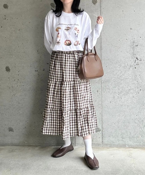 フレンチロング Ｔシャツ ホワイト TOKYO RUN ポンチ モックネックロンT ホワイト