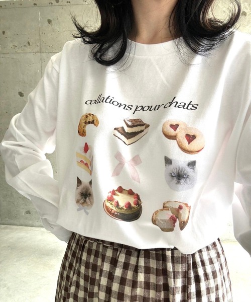 セール】フレンチガーリーロングTシャツ（Tシャツ/カットソー