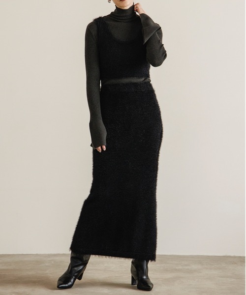 セール】フェザーヤーン ニットロングスカート(スカート セール】フェザーヤーン ニットロングスカート(スカート