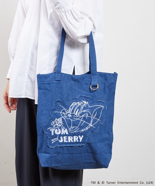 Tom＆Jerry（トムアンドジェリー）の「FLAPPER フラッパー: トムとジェリー デニムトート（トートバッグ・レディース・ライトブルー/インディゴブルー・FREE）」の5枚目の写真