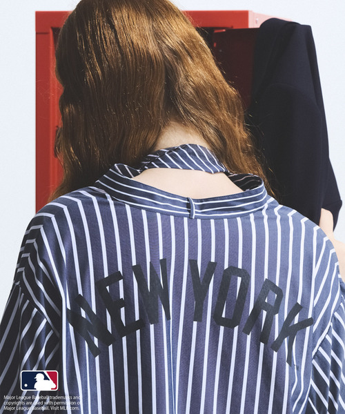 ROPE' PICNIC（ロペピクニック）の「【MLB COLLECTION BY JUN】リボンタイシャツワンピース（シャツワンピース・レディース・ネイビー/サックスブルー/ブルー・38）」の6枚目の写真