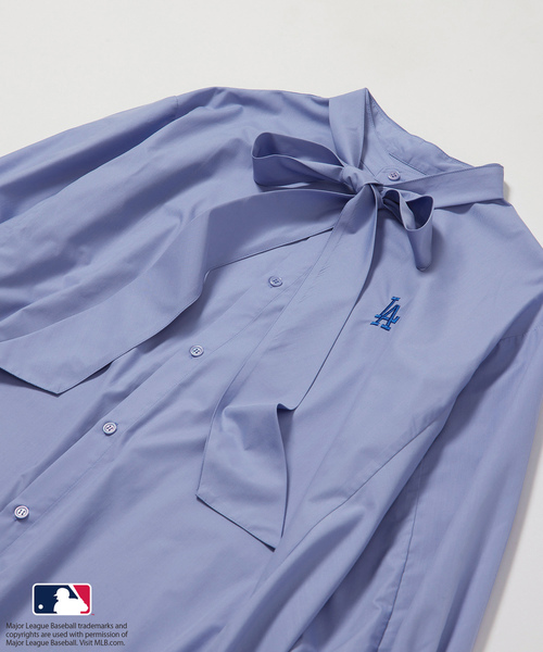 セール】【MLB COLLECTION BY JUN】リボンタイシャツワンピース