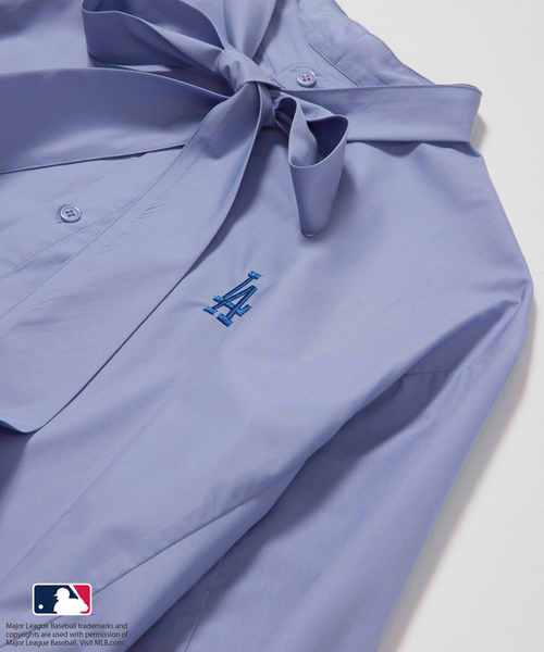 ROPE' PICNIC（ロペピクニック）の「【MLB COLLECTION BY JUN】リボンタイシャツワンピース（シャツワンピース・レディース・ネイビー/サックスブルー/ブルー・38）」の20枚目の写真