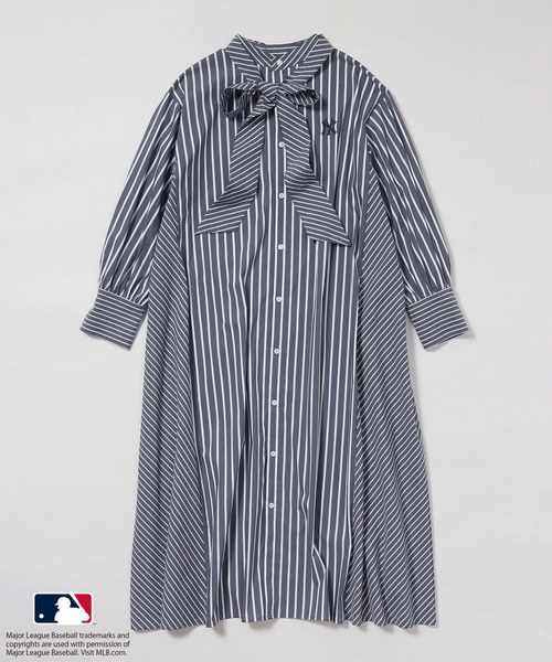 ROPE' PICNIC（ロペピクニック）の「【MLB COLLECTION BY JUN】リボンタイシャツワンピース（シャツワンピース・レディース・ネイビー/サックスブルー/ブルー・38）」の14枚目の写真