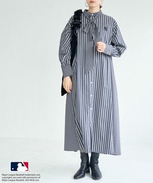 【MLB COLLECTION BY JUN】リボンタイシャツワンピース
