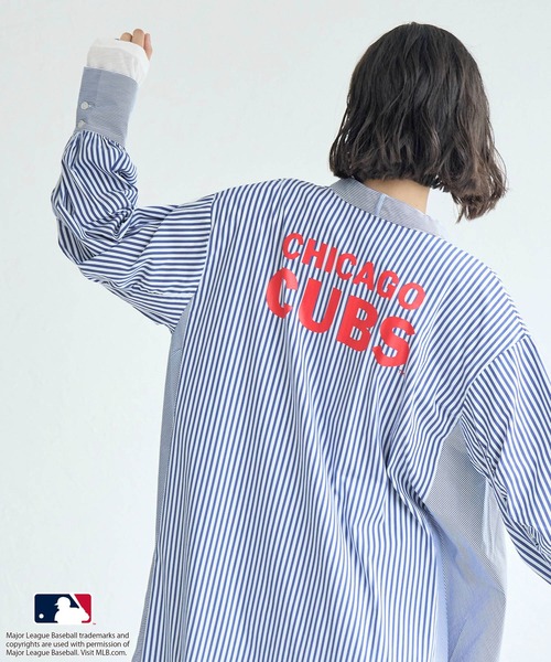 ROPE' PICNIC（ロペピクニック）の「【MLB COLLECTION BY JUN】リボンタイシャツワンピース（シャツワンピース・レディース・ネイビー/サックスブルー/ブルー・38）」の3枚目の写真