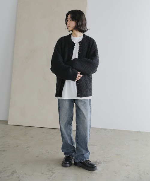 U.S. POLO ASSN.(ユーエスポロアッスン)の「U.S. POLO ASSN.別注 シャギービッグシルエットカーディガン(カーディガン/ボレロ・メンズ・ブラック/ワイン/オフホワイト/グレー・S/M/L/XL)」の7枚目の写真