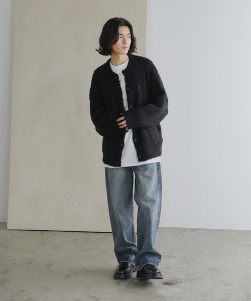 U.S. POLO ASSN.(ユーエスポロアッスン)の「U.S. POLO ASSN.別注 シャギービッグシルエットカーディガン(カーディガン/ボレロ・メンズ・ブラック/ワイン/オフホワイト/グレー・S/M/L/XL)」の8枚目の写真