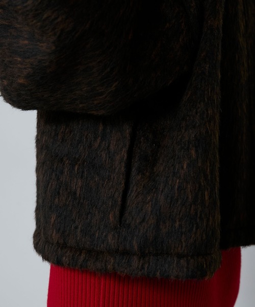 le ELMi(ルエルミ)の「Mixed shaggy short double-zip blouson / ミックスシャギーショートダブルジップブルゾン(ブルゾン・レディース・ブラウン/グレー・FREE)」の20枚目の写真