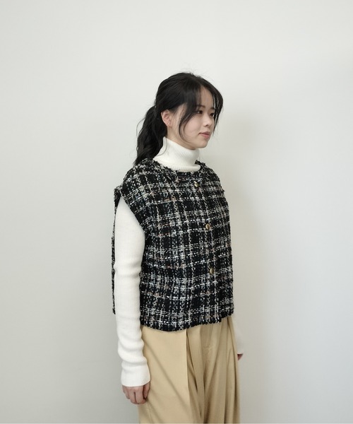 極美品✨ cccmalie シーマリー ツイードジレ ベスト タック ベージュ ミックスツイードジレ – FACE SANS FARD