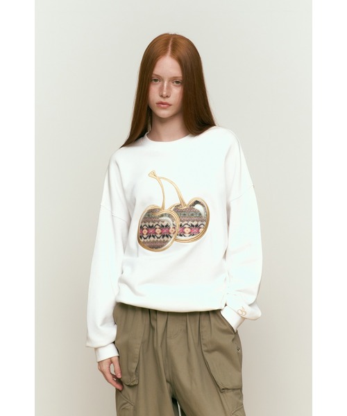 KIRSH（キルシー）の「KIRSH BIG CHERRY APPLIQUE SWEATSHIRT キルシー