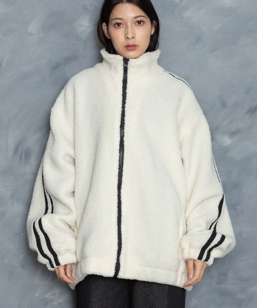 Starting Over(スターティングオーバー)の「sheep boa track jacket/シープボア サイドライン トラックジャケット(ブルゾン・メンズ・オフホワイト/ブラウン/ブラック・M/L/XL)」の18枚目の写真