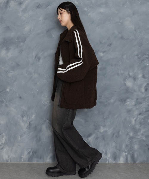 Starting Over(スターティングオーバー)の「sheep boa track jacket/シープボア サイドライン トラックジャケット(ブルゾン・メンズ・オフホワイト/ブラウン/ブラック・M/L/XL)」の10枚目の写真