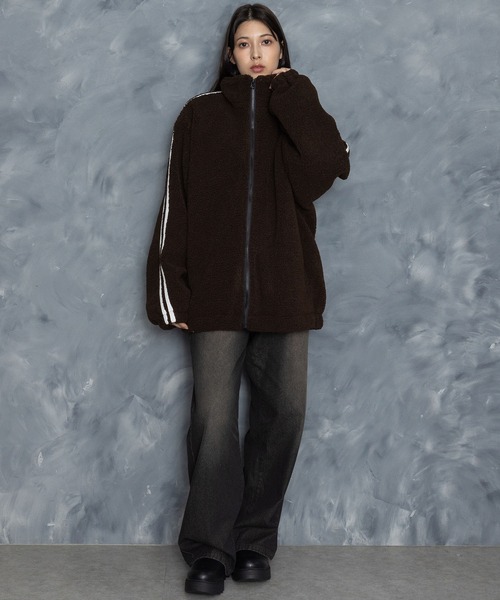 Starting Over(スターティングオーバー)の「sheep boa track jacket/シープボア サイドライン トラックジャケット(ブルゾン・メンズ・オフホワイト/ブラウン/ブラック・M/L/XL)」の11枚目の写真