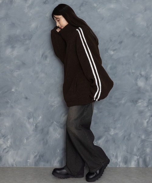 Starting Over(スターティングオーバー)の「sheep boa track jacket/シープボア サイドライン トラックジャケット(ブルゾン・メンズ・オフホワイト/ブラウン/ブラック・M/L/XL)」の12枚目の写真