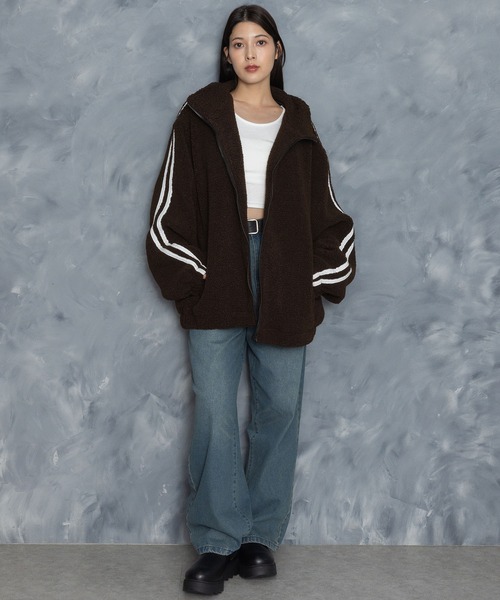 Starting Over(スターティングオーバー)の「sheep boa track jacket/シープボア サイドライン トラックジャケット(ブルゾン・メンズ・オフホワイト/ブラウン/ブラック・M/L/XL)」の14枚目の写真