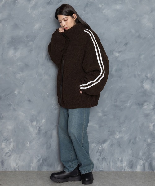 Starting Over(スターティングオーバー)の「sheep boa track jacket/シープボア サイドライン トラックジャケット(ブルゾン・メンズ・オフホワイト/ブラウン/ブラック・M/L/XL)」の15枚目の写真