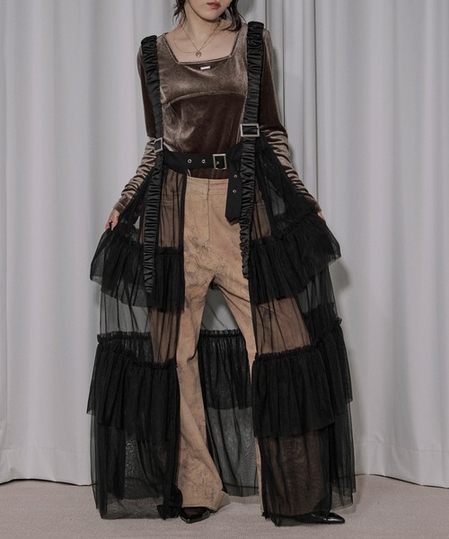 セール】Corset line ベロアボディスーツ（Tシャツ/カットソー