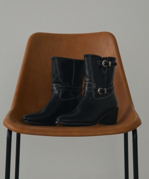 MERLOT（メルロー）の「ダブルベルトダメージエンジニアブーツ（ブーツ・レディース・ブラック・SMALL/MEDIUM/LARGE）」の3枚目の写真