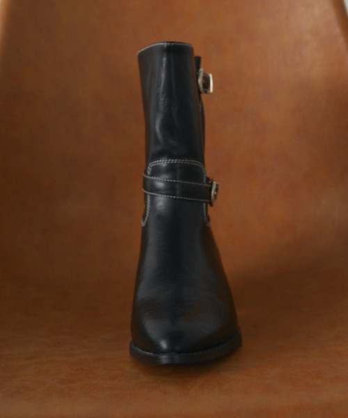 MERLOT（メルロー）の「ダブルベルトダメージエンジニアブーツ（ブーツ・レディース・ブラック・SMALL/MEDIUM/LARGE）」の5枚目の写真