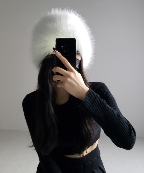 me+em select(ミームセレクト)の「※※【 2color 】ボリュームフェイクファーロシアンハット / volume fake fur russian hat(ハット・レディース・ブラック/ホワイト・FREE)」の17枚目の写真