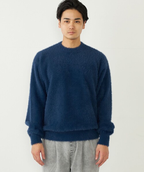 セール】SHIPS Colors:〈手洗い可能〉シャギー クルーネック ニット