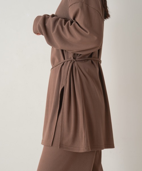 Bab（バブ）の「サイドリボン付きセットトップス（セットアップ・レディース・ブラック/モカ・FREE）」の7枚目の写真