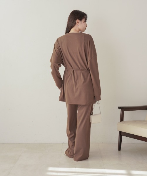 Bab（バブ）の「サイドリボン付きセットトップス（セットアップ・レディース・ブラック/モカ・FREE）」の10枚目の写真