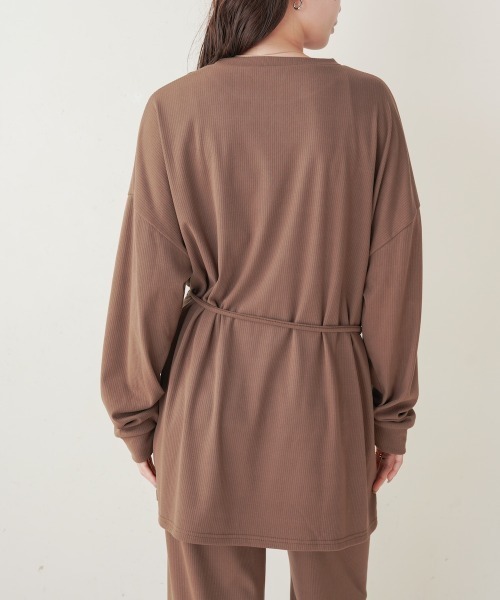 Bab（バブ）の「サイドリボン付きセットトップス（セットアップ・レディース・ブラック/モカ・FREE）」の11枚目の写真