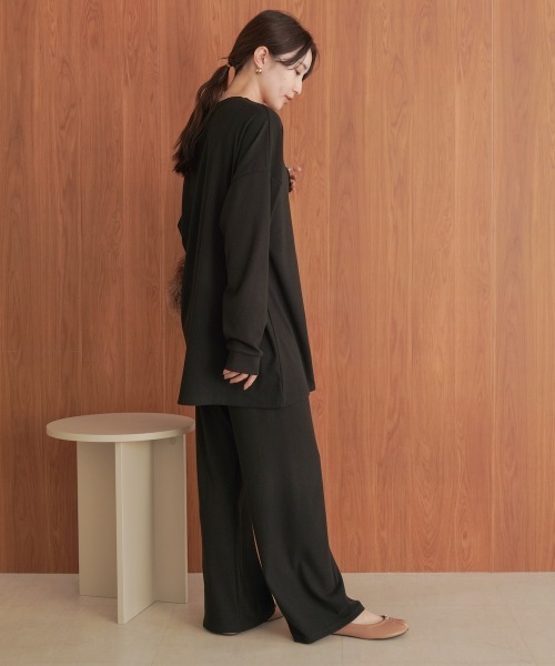 Bab（バブ）の「サイドリボン付きセットトップス（セットアップ・レディース・ブラック/モカ・FREE）」の22枚目の写真