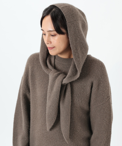 EVERYDAY I LIKE.（エヴリディアイライク）の「ヤク バラクラバマフラー（マフラー・レディース・チャコールグレー/ウッド・FREE）」の2枚目の写真