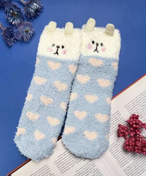セール】2-10E33 ふわふわ モールソックス もこもこ アニマルルーム