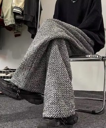 RiNc（リンク）の「【 BARELY BLUE / ベアリーブルー 】 ツイード ワイド ストレート パンツ（その他パンツ）」