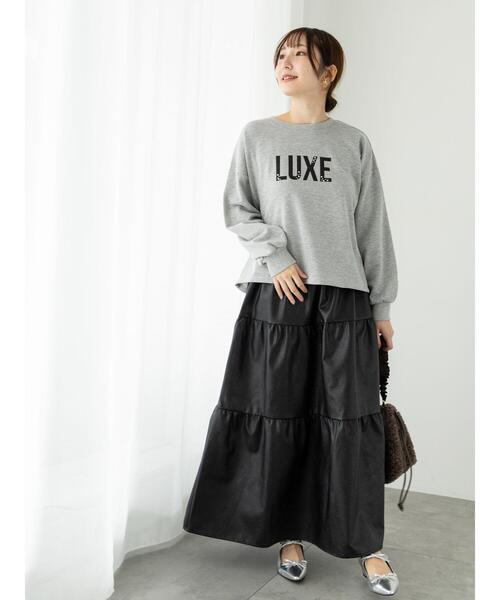 Te chichi TERRASSE（テチチテラス）の「ロゴラインストーン裏毛スウェット（Tシャツ/カットソー・レディース・オフホワイト/チャコールグレー/グレー・F）」の4枚目の写真