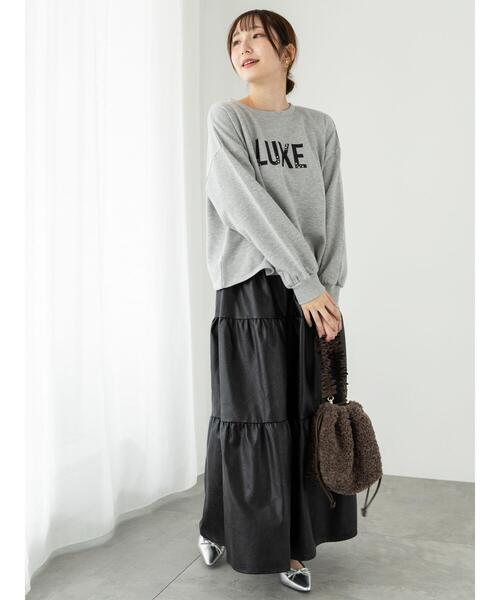 Te chichi TERRASSE（テチチテラス）の「ロゴラインストーン裏毛スウェット（Tシャツ/カットソー・レディース・オフホワイト/チャコールグレー/グレー・F）」の5枚目の写真
