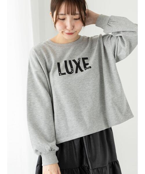 Te chichi TERRASSE（テチチテラス）の「ロゴラインストーン裏毛スウェット（Tシャツ/カットソー・レディース・オフホワイト/チャコールグレー/グレー・F）」の6枚目の写真
