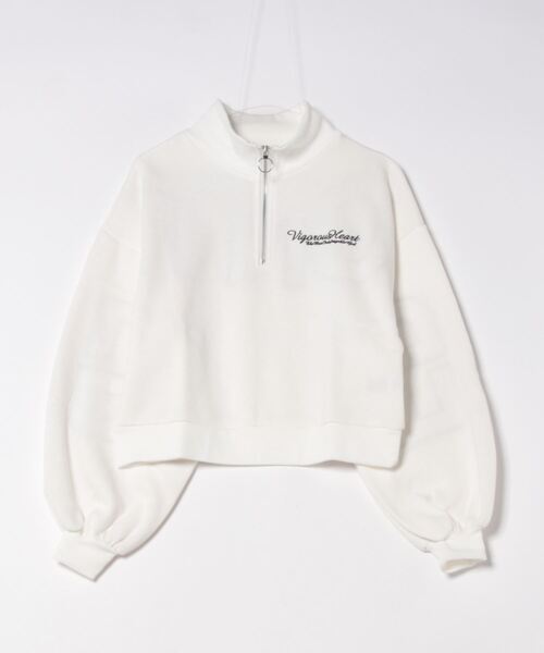 GORGE(ゴージ)の「ハーフZIPデニム裏起毛プルオーバー(スウェット・レディース・オフホワイト/ブラック/オートミール・F)」の13枚目の写真