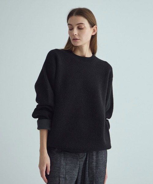 THE TOKYO(ザトウキョウ)の「【THE TOKYO/ザトウキョウ】CASHMERE REVERSIBLE PULLOVER/カシミヤリバーシブルプルオーバー/ニットトップス(ニット/セーター・レディース・ブルー/ブラック/チャコールグレー/グリーン/オレンジ・44/40)」の2枚目の写真