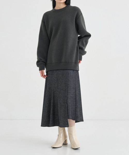 トップス OVY x GHbM REVERSIBLE CASHMERE Whim Gazette(ウィム ガゼット)の【extreme cashmere】クルーネック