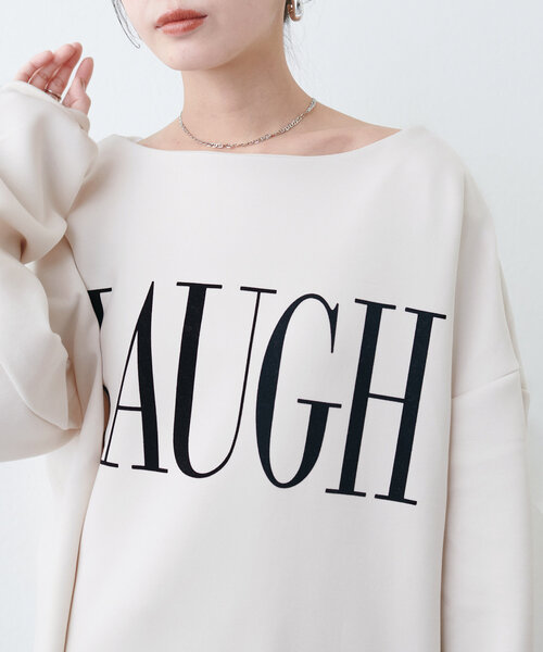 natural couture（ナチュラルクチュール）の「スポリロゴ入りプルオーバー（Tシャツ/カットソー・レディース・その他1/ブラック/オフホワイト/グレー・FREE）」の19枚目の写真