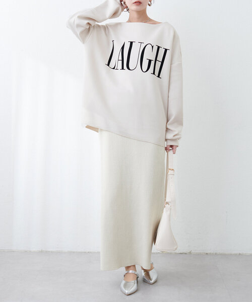 natural couture（ナチュラルクチュール）の「スポリロゴ入りプルオーバー（Tシャツ/カットソー・レディース・その他1/ブラック/オフホワイト/グレー・FREE）」の17枚目の写真