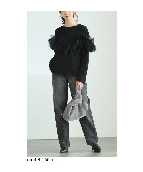 Sawa a la mode（サワアラモード）の「チュールドッキングトップス（Tシャツ/カットソー・レディース・グレー/ブラック・FREE）」の18枚目の写真
