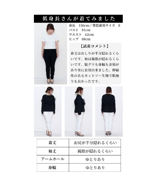 Sawa a la mode（サワアラモード）の「チュールドッキングトップス（Tシャツ/カットソー・レディース・グレー/ブラック・FREE）」の3枚目の写真