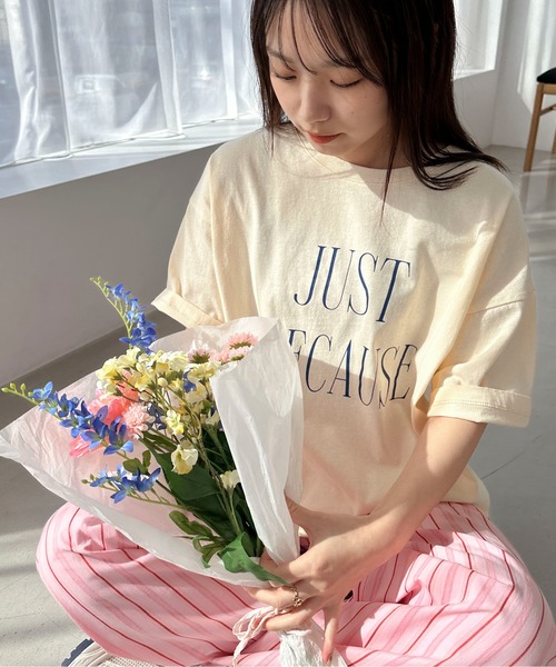 PILIT(ピリット)の「カラフルBIGロゴTee(Tシャツ/カットソー・レディース・ブルー/アイボリー/ピンク/イエロー/オートミール・MEDIUM)」の7枚目の写真